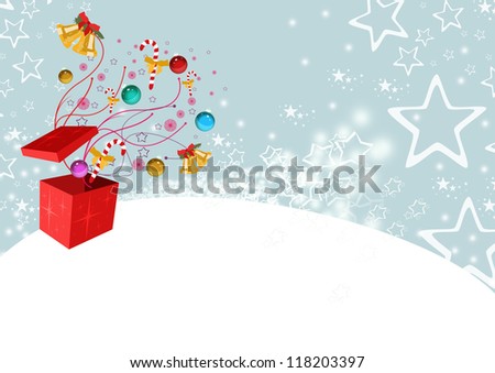 Christmas sale business poster: gift explored background with space