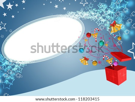 Christmas sale business poster: gift explored background with space