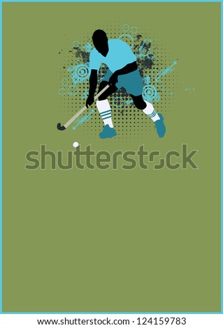 Grass hockey sport poster background with space
