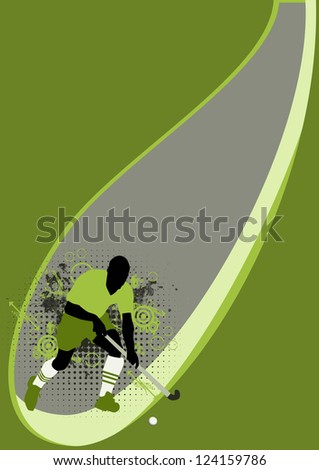 Grass hockey sport poster background with space