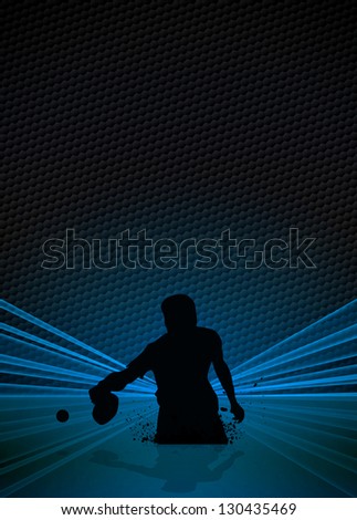 Sport business poster: Ping pong player background with space