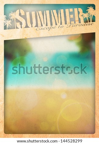 Summer holiday, travel or party poster background with space