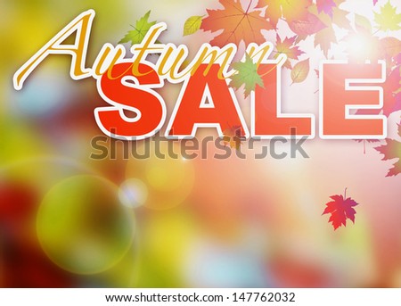 Abstract autumn sale poster or flyer background with space