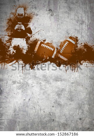Abstract grunge american football invitation poster or flyer background with space