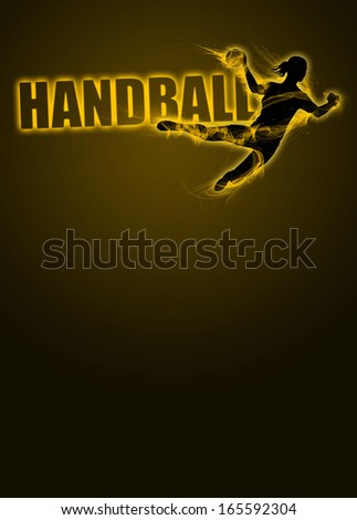Woman handball sport invitation poster or flyer background