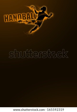 Woman handball sport invitation poster or flyer background
