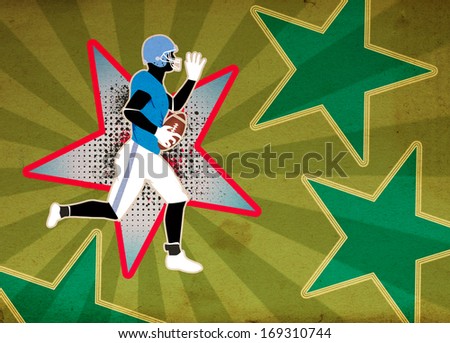 American football sport poster or flyer background with space
