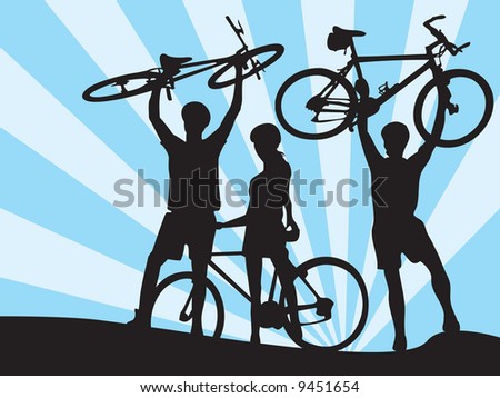 bicycles and boys and girl (wallpapers, background...)