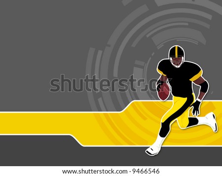 stock photo : American Football runing man (wallpaper, background, logo.