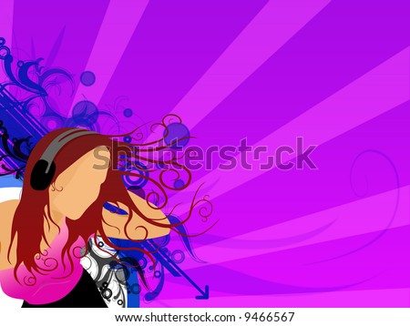 wallpaper music girl. music and girl (background