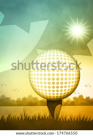 Golf sport invitation poster or flyer background with space