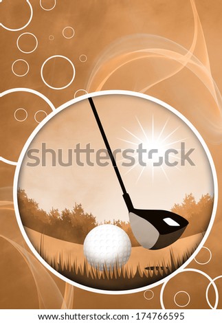 Golf sport invitation poster or flyer background with space