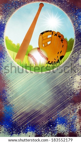 Baseball invitation poster or flyer abstract background with empty space