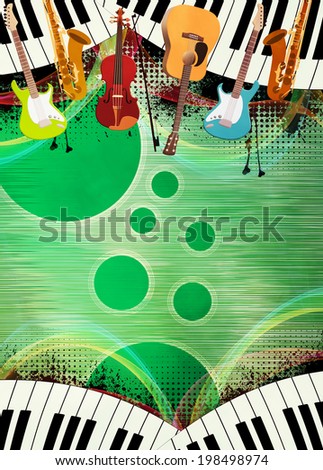 Abstract music night or concert invitation advert background with empty space