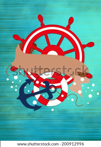 Boat party or ship and travel advert background with empty space