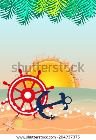 Summer holiday, travel party advert poster or flyer background with empty space