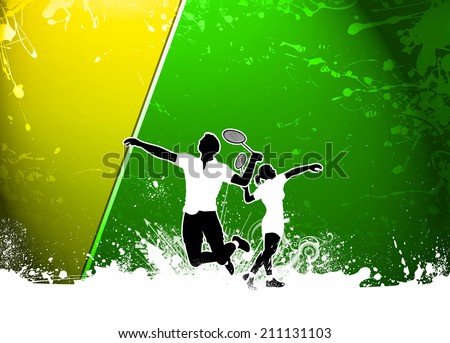 Badminton sport invitation poster or flyer background with empty space