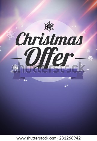 Winter or christmas offer and sale advert poster or flyer background with empty space