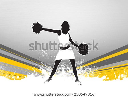 Cheerleader invitation advert poster or flyer background with empty space