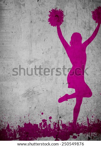 Cheerleader invitation advert poster or flyer background with empty space
