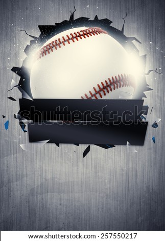 Abstract baseball sport invitation poster or flyer background with empty space
