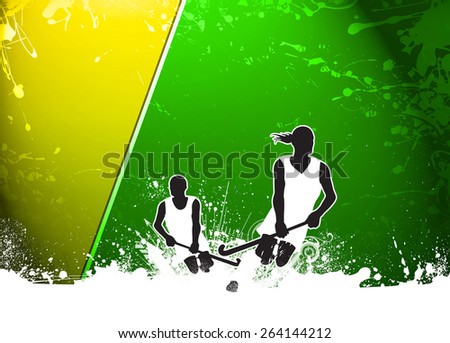 Field hockey sport invitation poster or flyer background with empty space