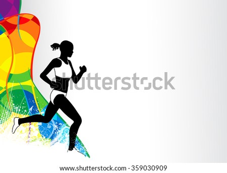 Color running sport flyer or poster background with empty space