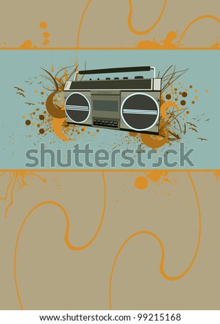 Tape recorder background with space (poster, web, leaflet, magazine)