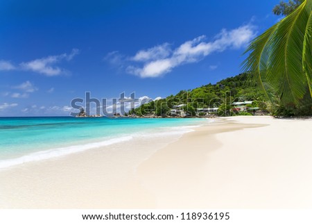 Mahe island, Seyshelles. Anse intendance (Beach). The island of dreams for a rest and relaxation. White coral beach sand. A heavenly place.