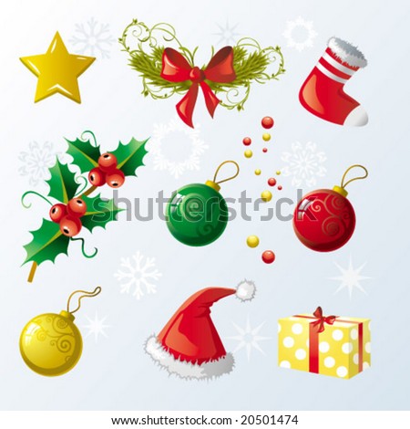 stock vector : Christmas symbols set