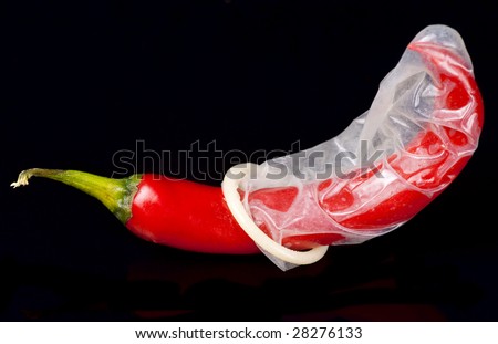 Passion under control - hot peppers and latex condom