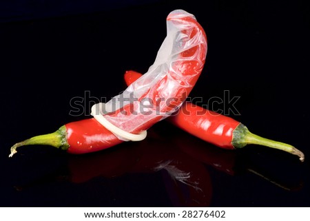 Passion under control - hot peppers and latex condom