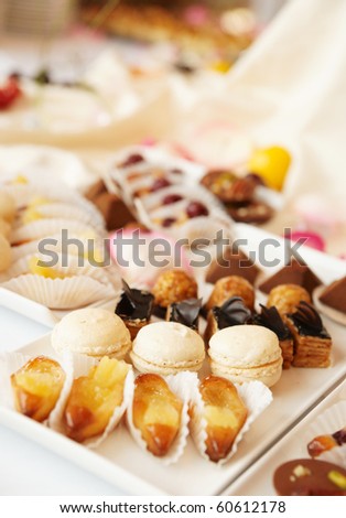 Sweets on banquet table - picture taken in catering event