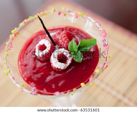 Strawberry dessert in martini glass
