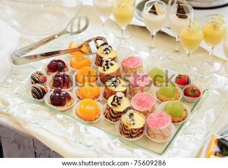 Sweets on banquet table - picture taken during catering event