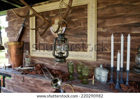 Hunting theme decoration of a summer house