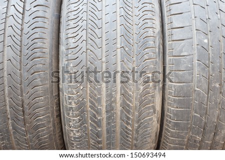 Texture of old three tire layer and old tire blackground