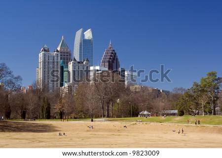 Sunny afternoon at Piedmont Park in Atlanta.
