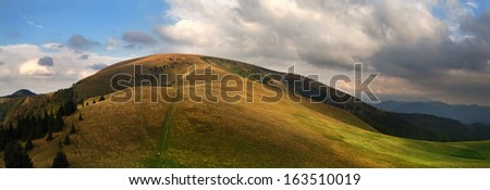 Colorful autumn in Slovak mountains Velka Fatra in Europe/ Slovakia Mountains trekking