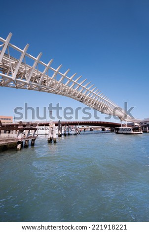 Hi-tech bridge over Venice laguna, Italy