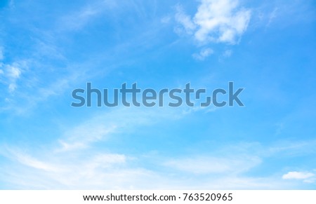 Azure sky or sky blue beautiful white clouds. It is everything lies above surface Earth atmosphere and outer space. Cloud is aerosol comprising visible mass of liquid droplets frozen crystals in air