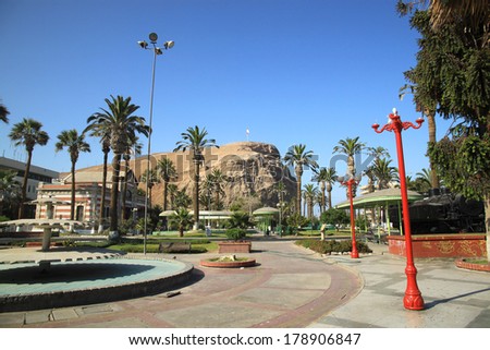 Arica, Chile. Arica is a commune and a port city. It is Chile\'s northernmost city, being located only 18 km south of the border with Peru. The Morro de Arica is a steep hill located in the city.