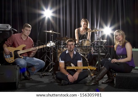 4 Piece band on stage