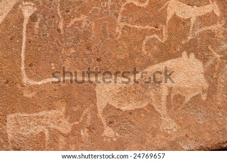 Bushman rock carvings,