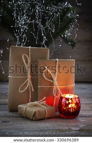 Christmas gift packages under the Christmas tree