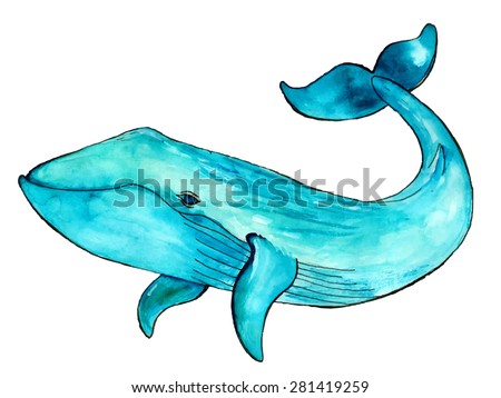 blue whale stock vector drawing