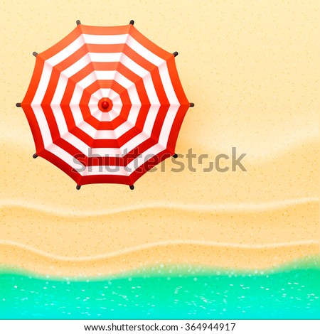 beach top view umbrella