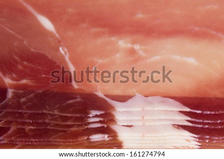 a few slices of jamon in the frame