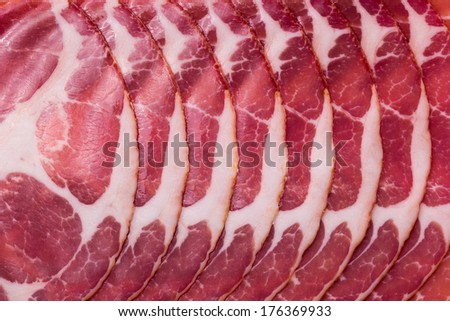 a few slices of jamon in the frame