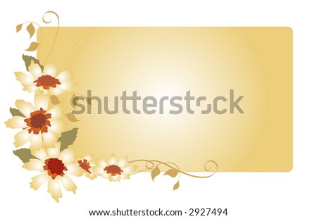 Flowers, swirls and leaves over a white background.